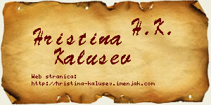 Hristina Kalušev vizit kartica